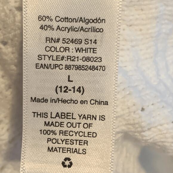 Scoop White Knit High-Low Mermaid Hem Flowy Dress Crochet Cutout Detail Maxi - Picture 8 of 9